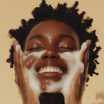 Applying antiaging product on skin