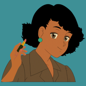 A woman doing makeup